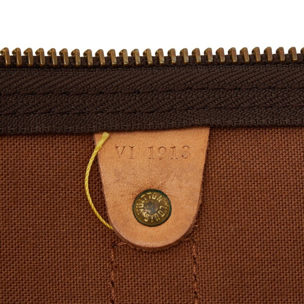 LOUIS VUITTON Authentic Brown Monogram Leather Keepall 60 Boston Bag - Picture 12 of 12